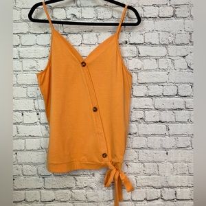Orange Adjustable Strap Side Tie Tank Top• XL